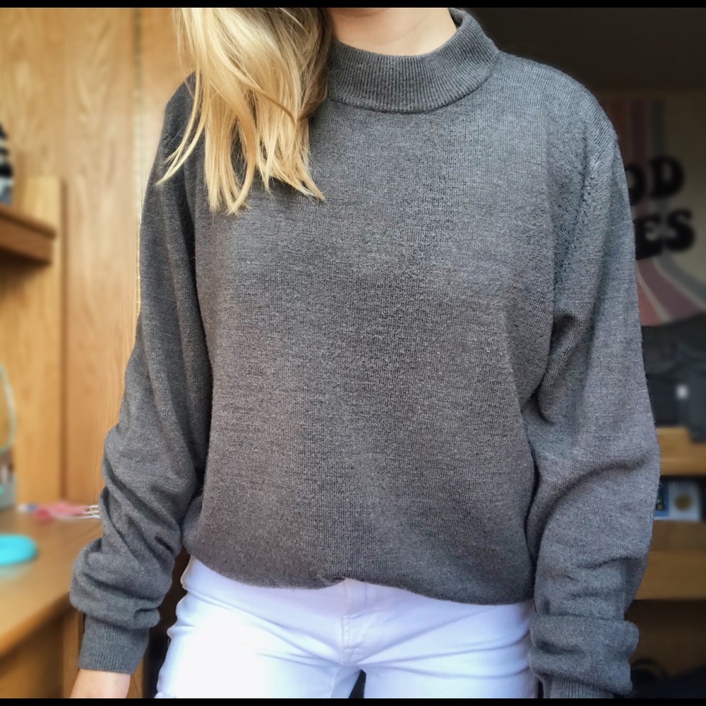 Sag Harbor Gray Turtleneck Sweater